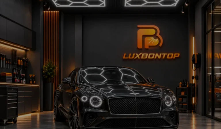 Honeycomb LED lighting for car wash and detailing bay